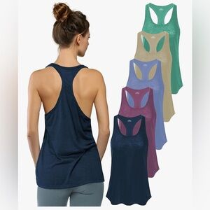 New with Tags. Set of 5. Women's Racer Back Active Workout Tank Tops Size 2XL